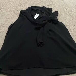 NWT Banana Republic Sleeveless black top with tie wrap around neck.